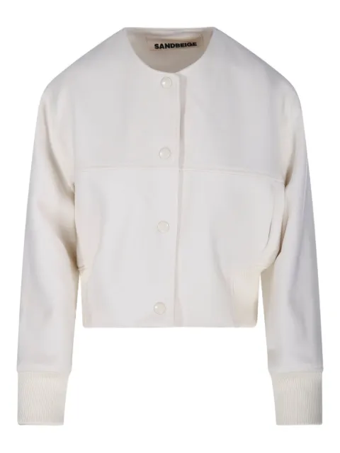 SANDBEIGE button-fastening jacket