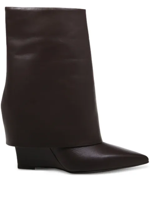 Sergio Levantesi 90mm Marika5 folded-cuff wedge boots