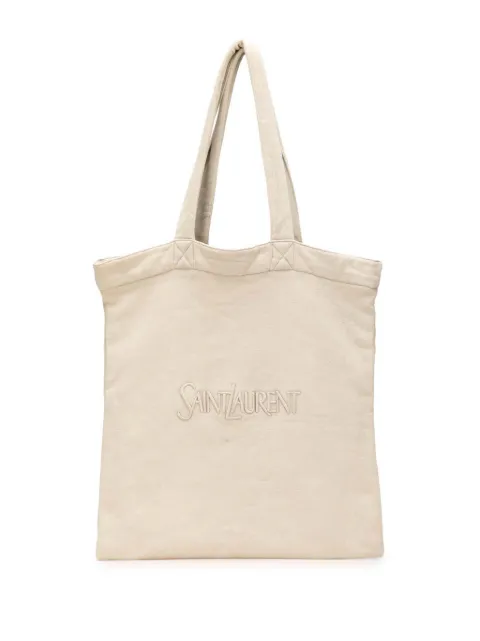 Saint Laurent Pre-Owned 2021-2025 Fleece Embroidered Logo tote bag