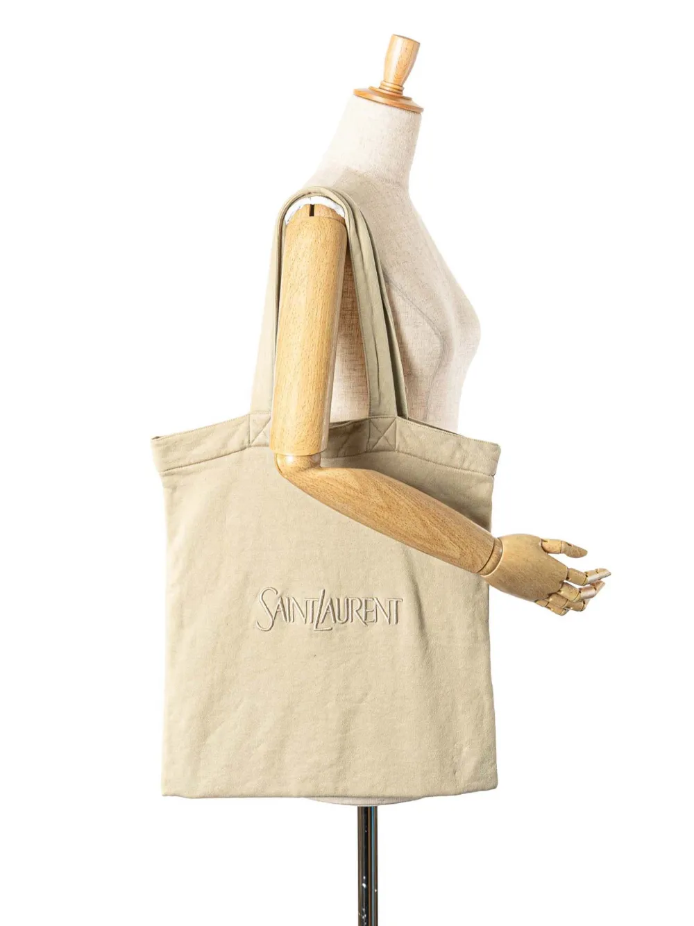 Saint Laurent Pre-Owned 2021-2025 Fleece Embroidered Logo tote bag | Pre-Owned | Image 2
