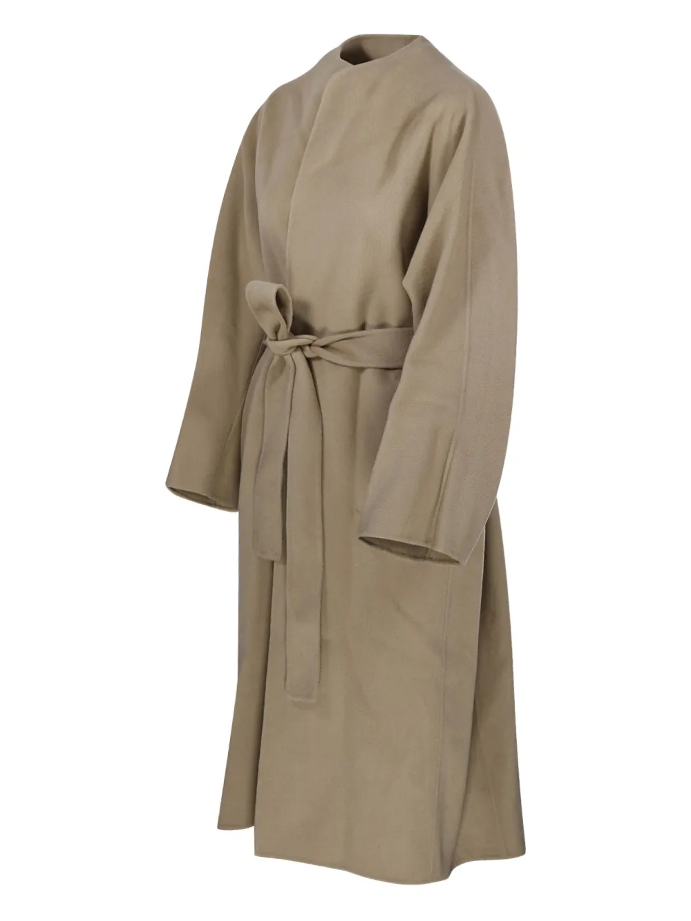  Sandbeige Belted Coat - Brown 