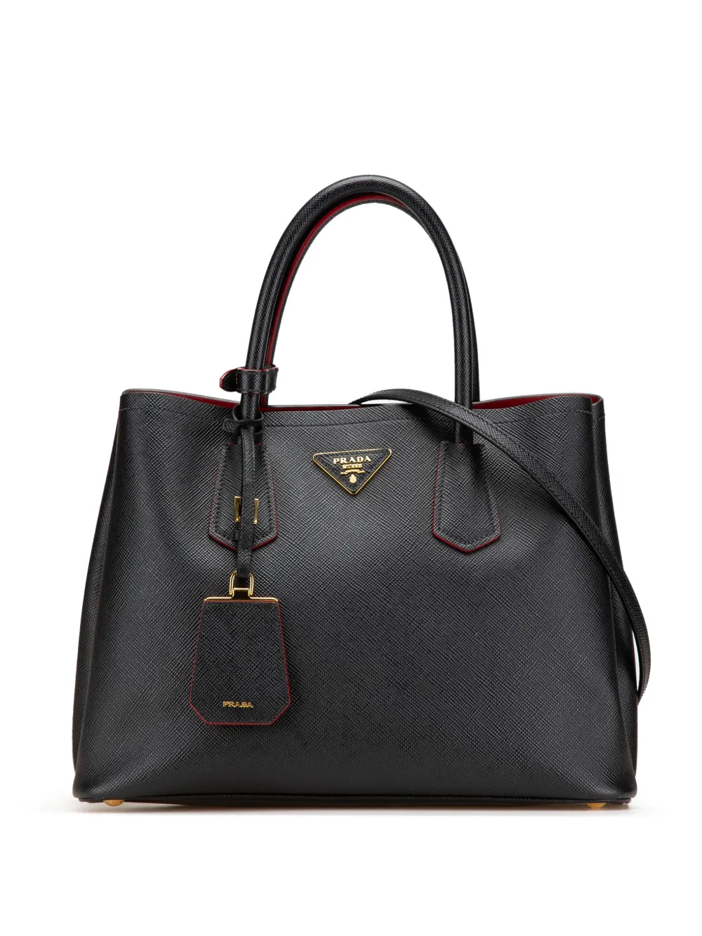 Prada Pre-Owned 2010-2024 Medium Saffiano Cuir Double satchel | negro | Image 1