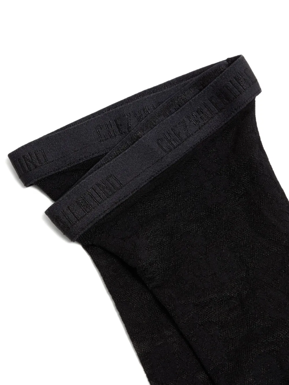 Valentino Garavani Panty met bloemenkant Zwart