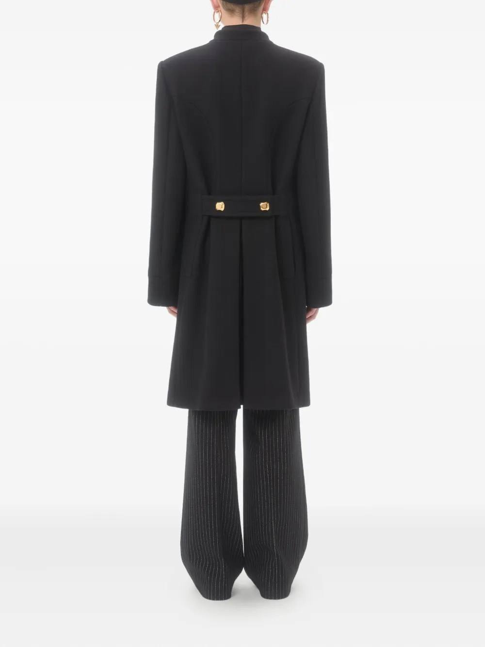 Valentino Garavani Jas met dubbele rij knopen en mandarijnkraag Zwart