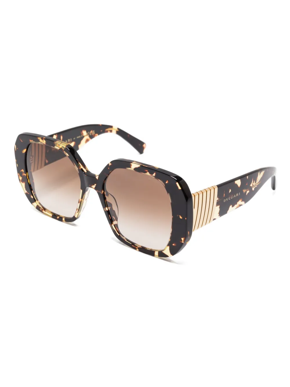 Bvlgari geometric tortoiseshell sunglasses Bruin