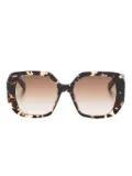 Bvlgari geometric tortoiseshell sunglasses - Brown