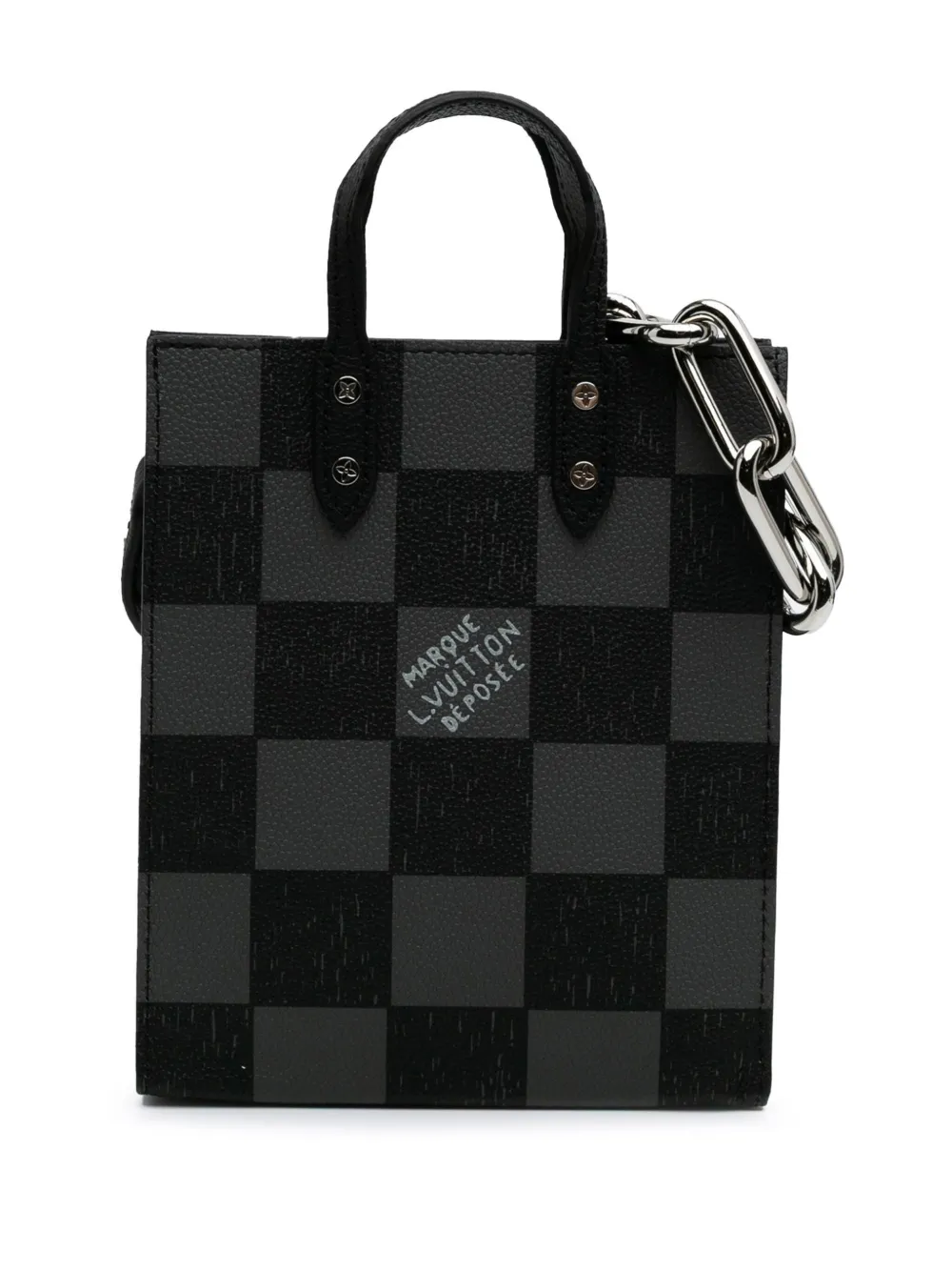 Louis Vuitton Pre-Owned 2021-2024 Damier Checkerboard Sac Plat XS satchel | Black | Image 1