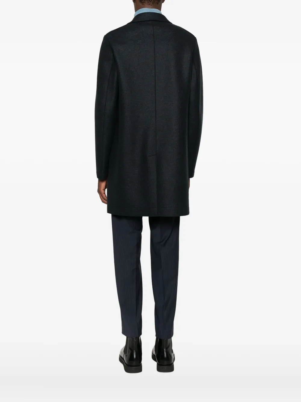 Harris Wharf London Wollen jas met gekerfde revers Blauw