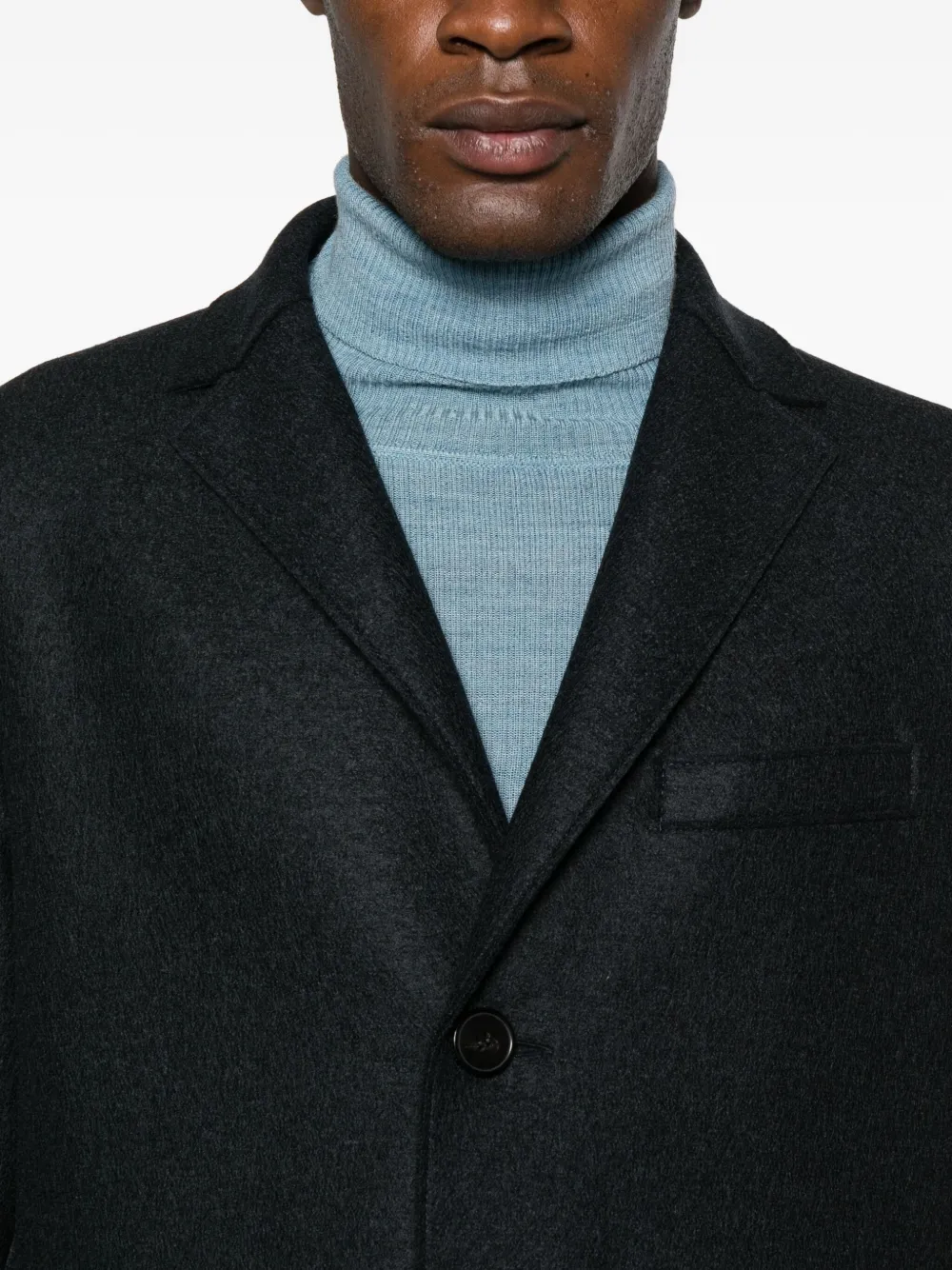 Harris Wharf London Wollen jas met gekerfde revers Blauw