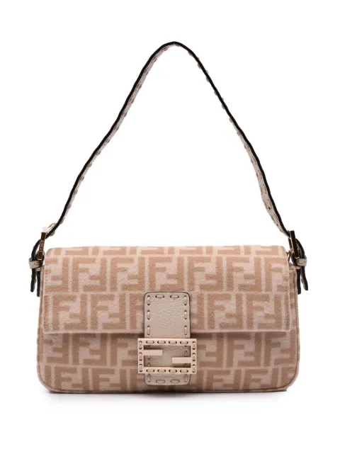 Fendi Pre-Owned 2000-2010 Zucca Wool Selleria Baguette shoulder bag
