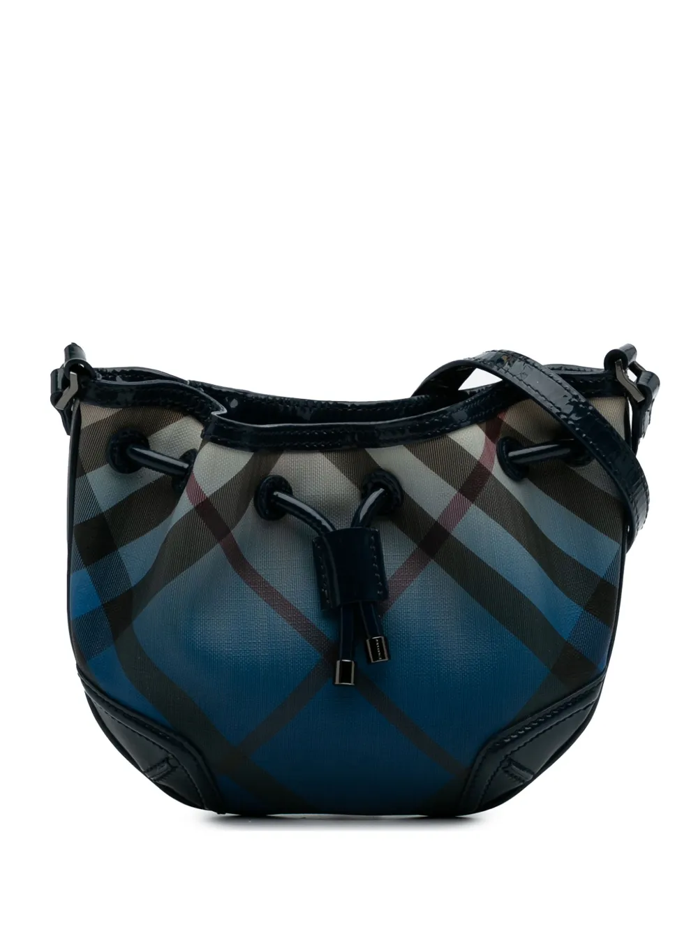 Burberry Pre-Owned 2000-2017 Supernova Check Coated Canvas Gradient Drawstring crossbody bag | Blue | Image 1