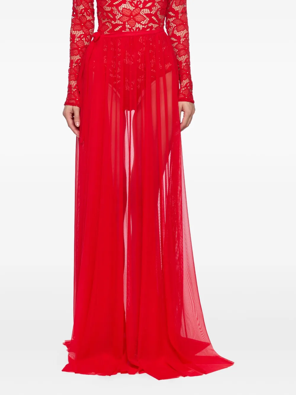 Atu Body Couture Tulen maxi-rok en body set Rood