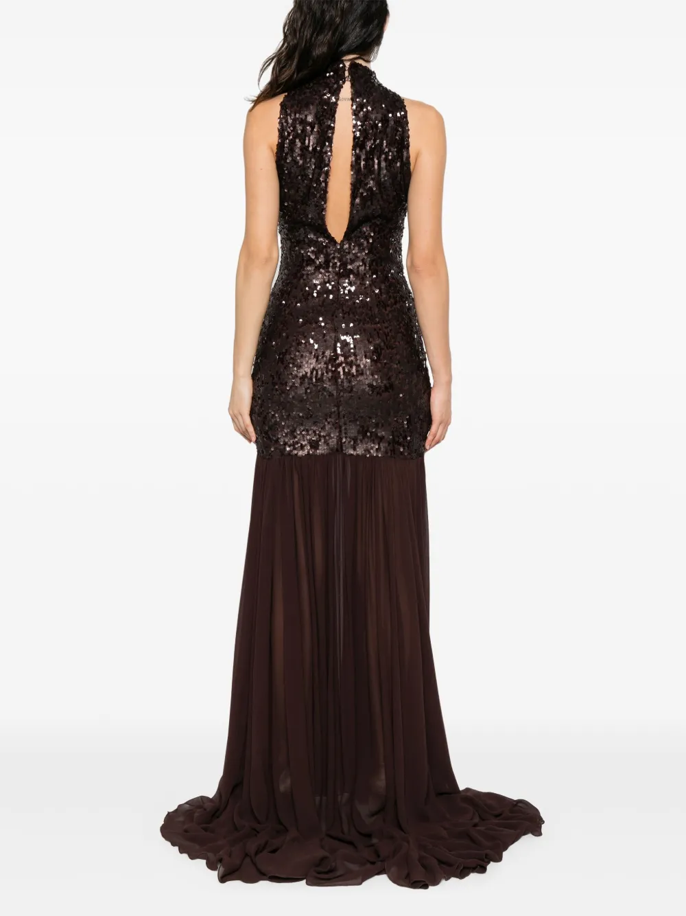 Atu Body Couture sequinned high-neck dress Bruin