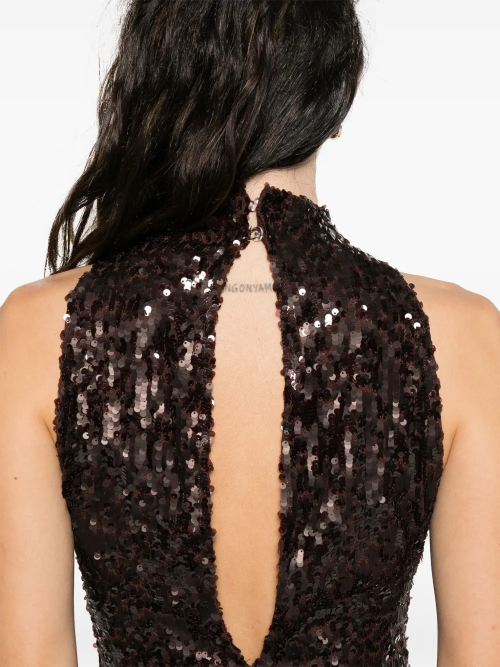 Atu Body Couture sequinned high-neck dress Bruin