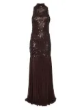 Atu Body Couture sequinned high-neck dress - Brown