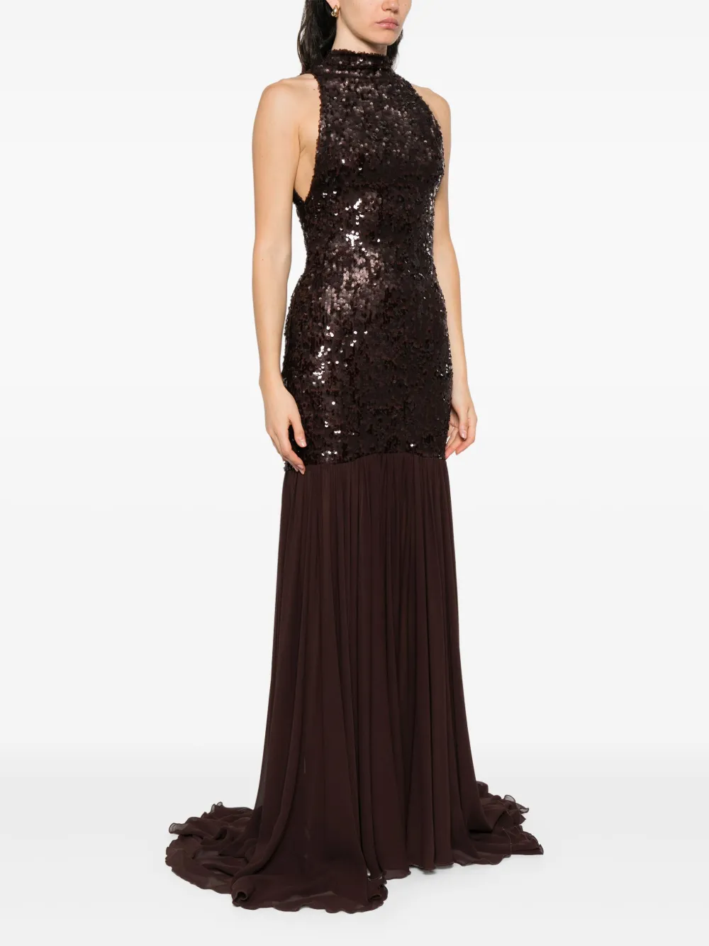Atu Body Couture sequinned high-neck dress Bruin