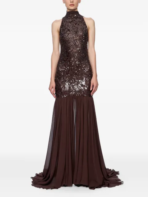 Atu Body Couture sequinned high-neck dress