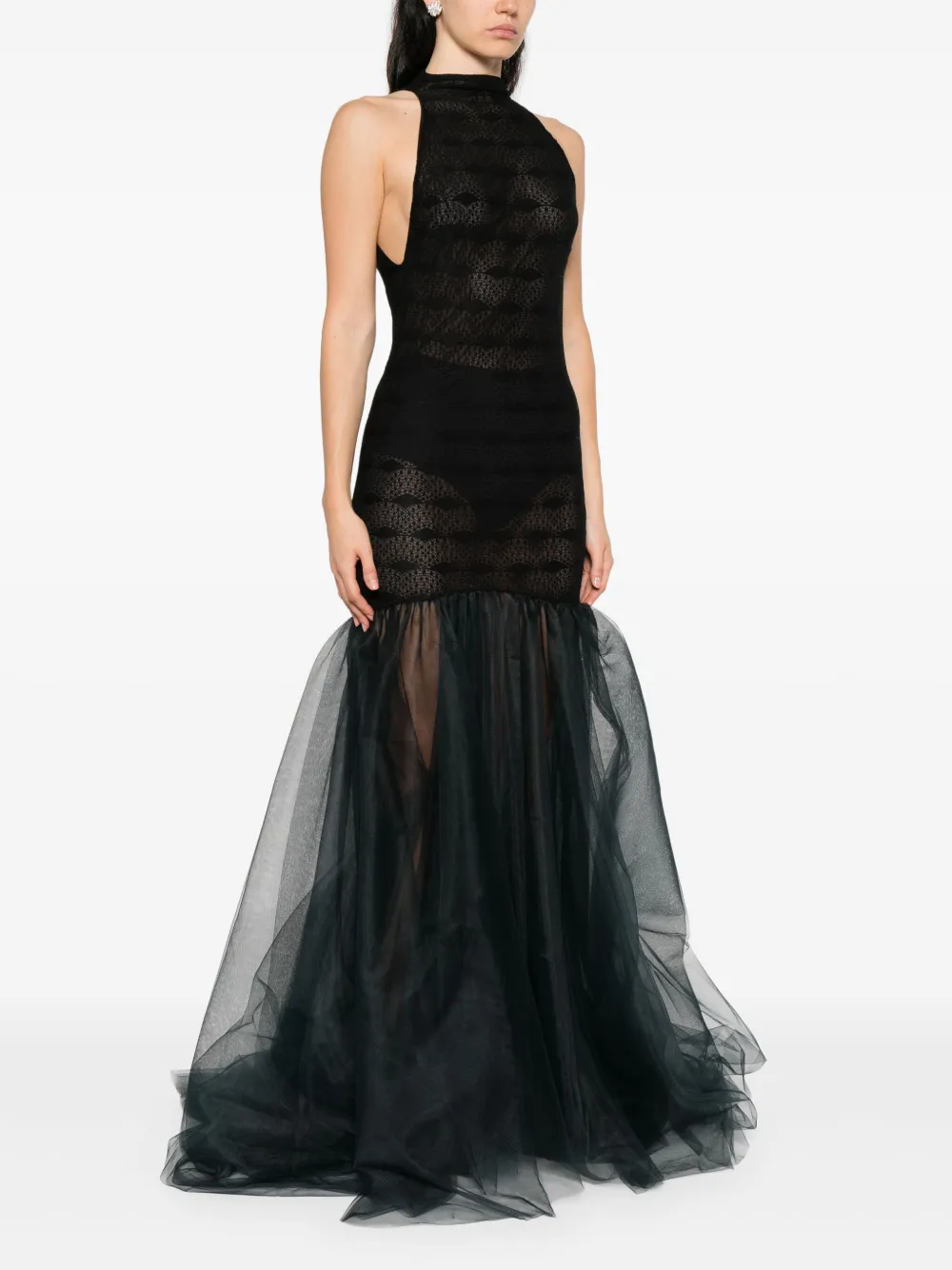 Atu Body Couture halterneck tulle dress Zwart