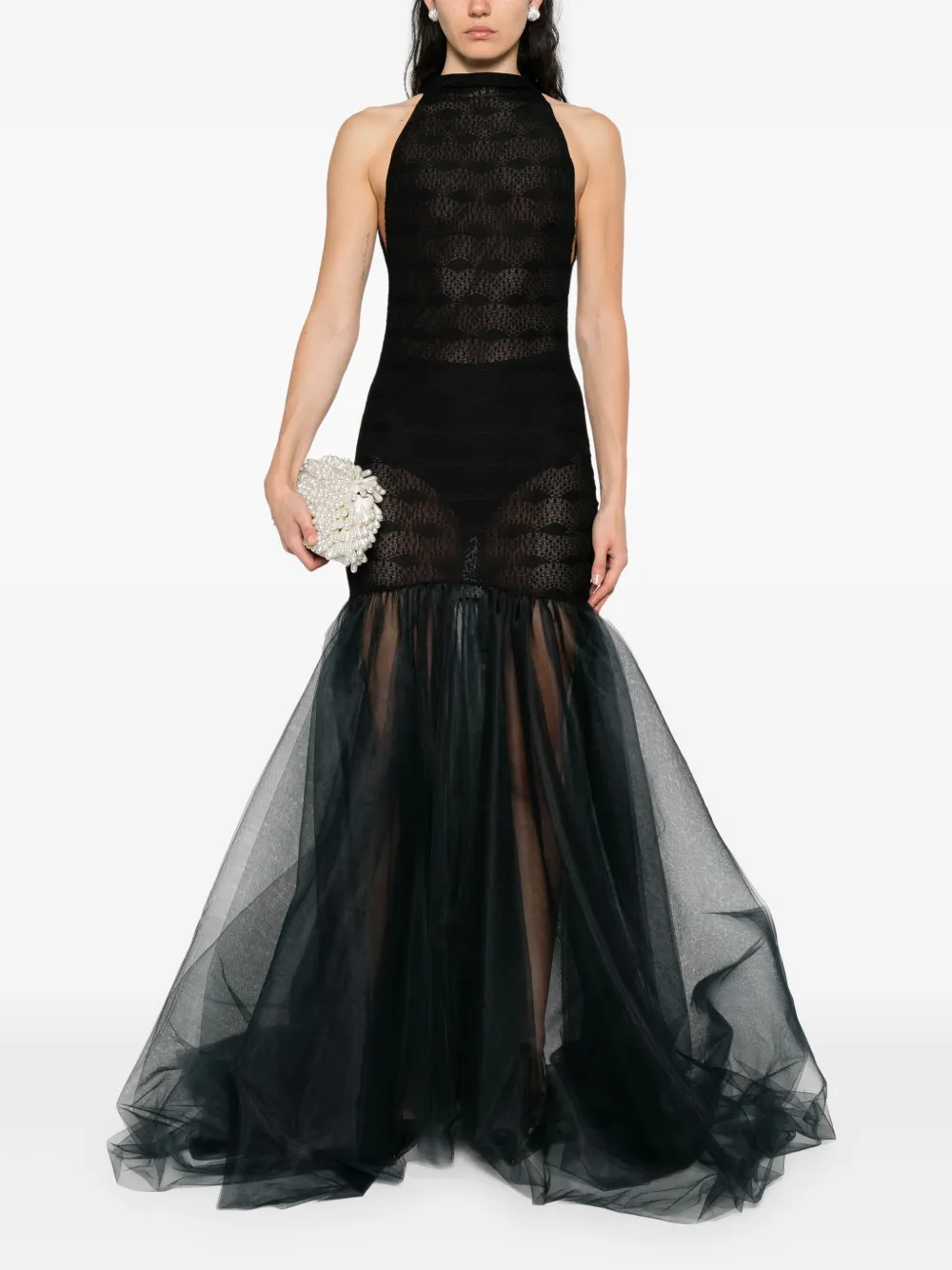 Atu Body Couture halterneck tulle dress Zwart