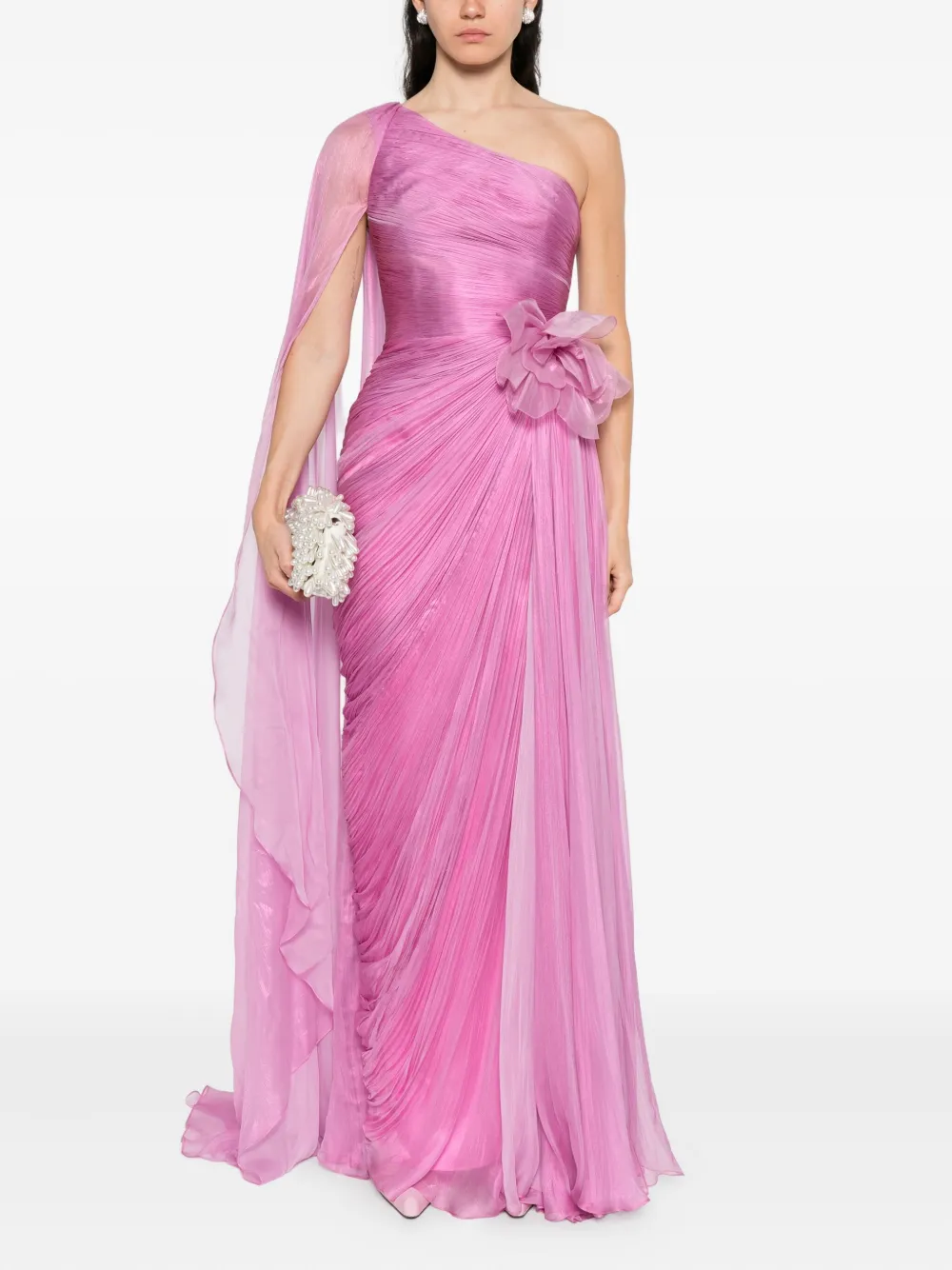 Iris Serban Adelaine maxi-jurk met bloemdetail Roze