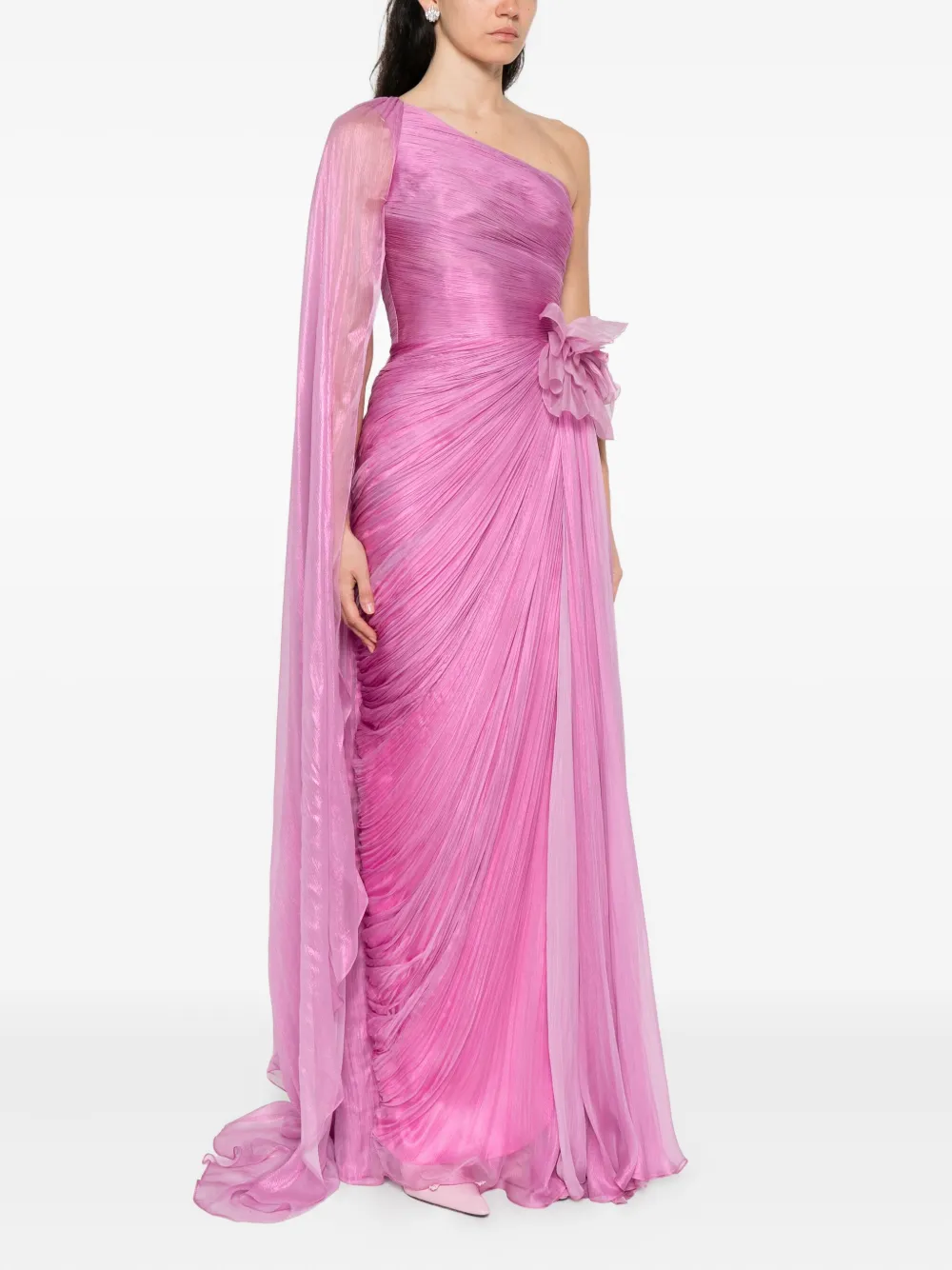Iris Serban Adelaine maxi-jurk met bloemdetail Roze