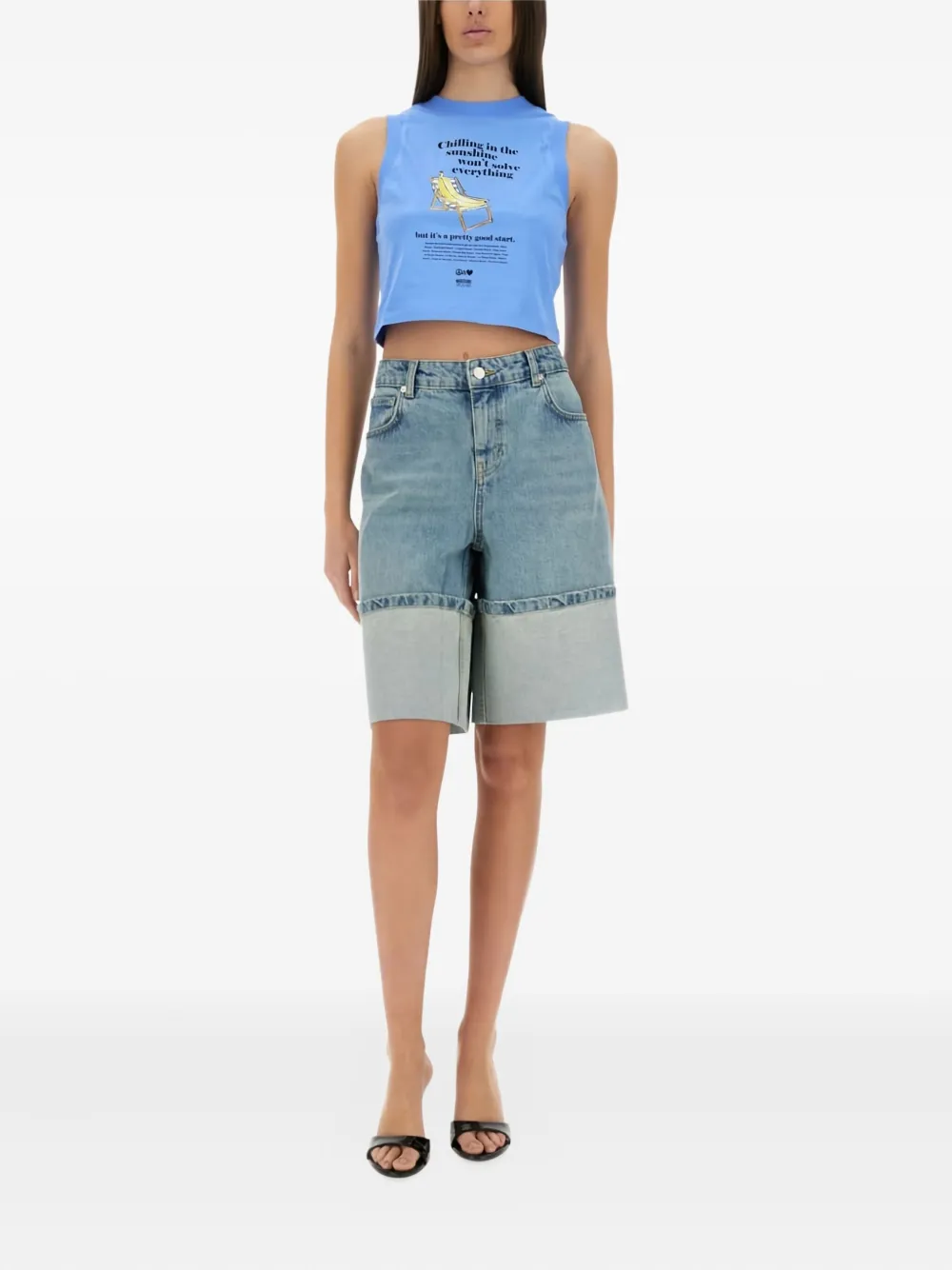 MOSCHINO JEANS Tanktop met print Blauw