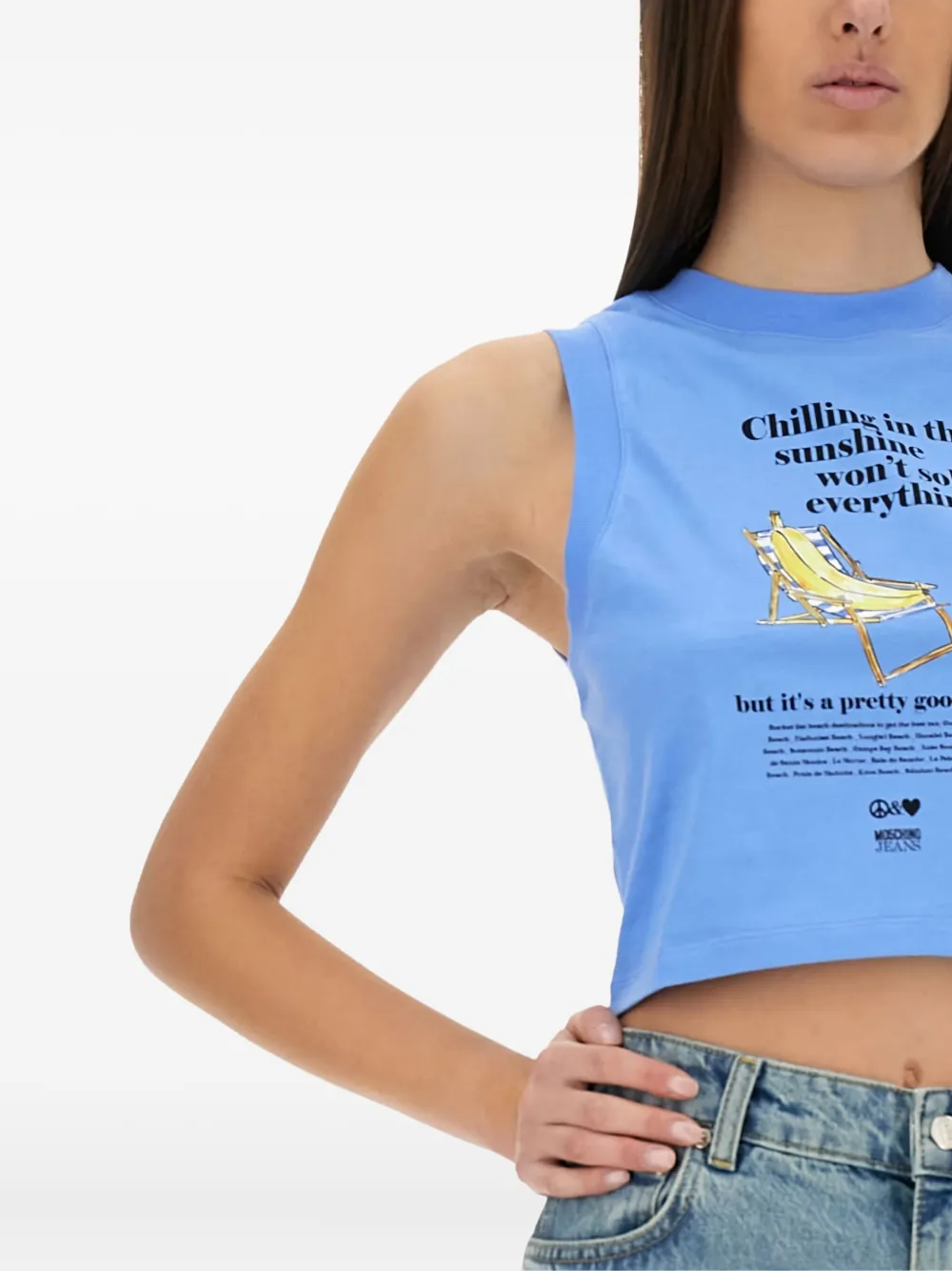MOSCHINO JEANS Tanktop met print Blauw