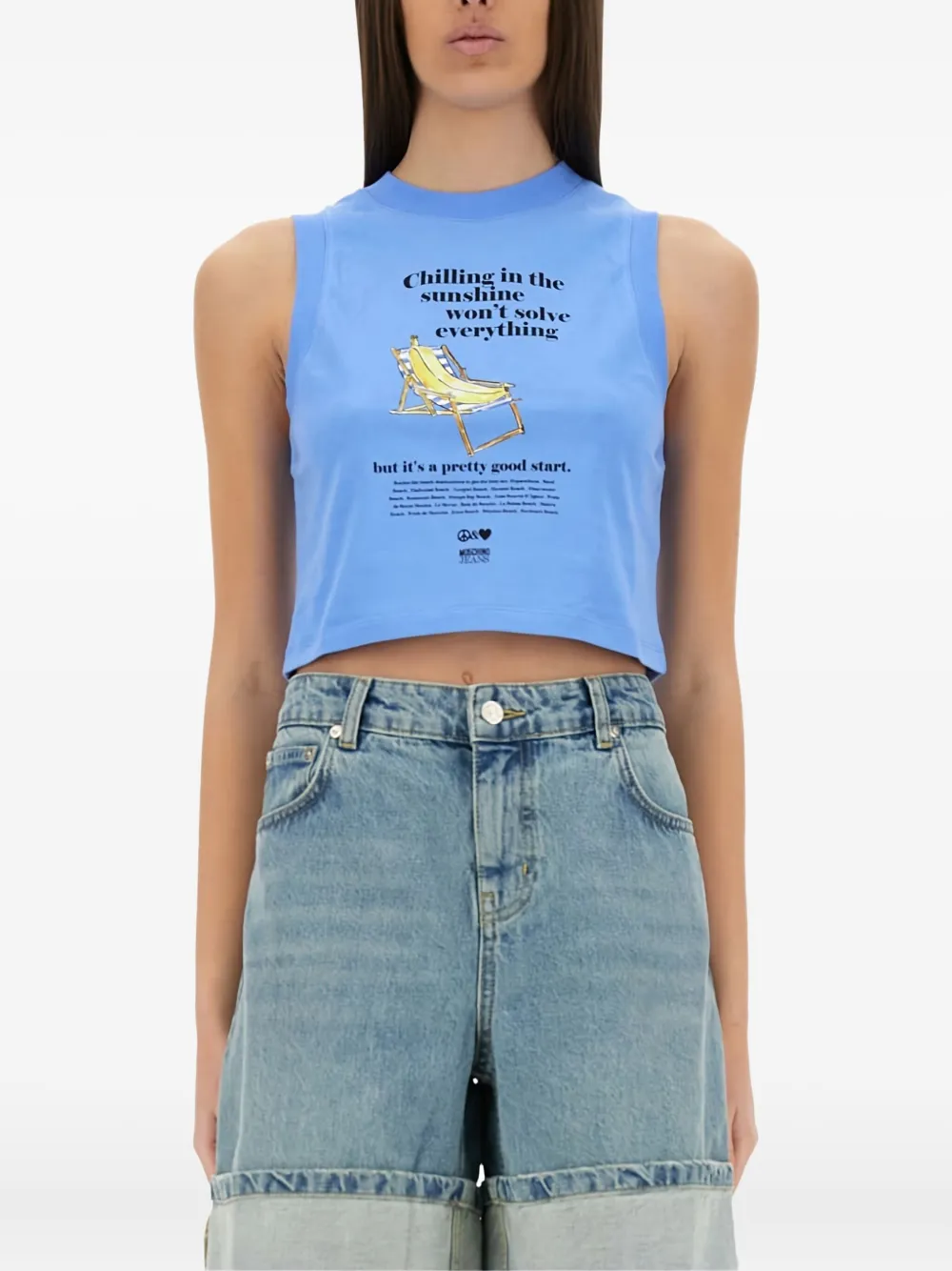 MOSCHINO JEANS Tanktop met print Blauw