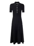 Michael Michael Kors ribbed polo pleated midi dress - Black