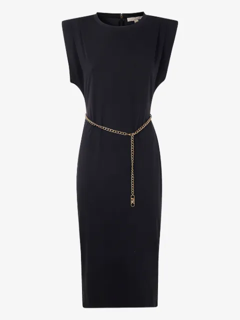 Michael Kors vestido midi con cinturón de cadena