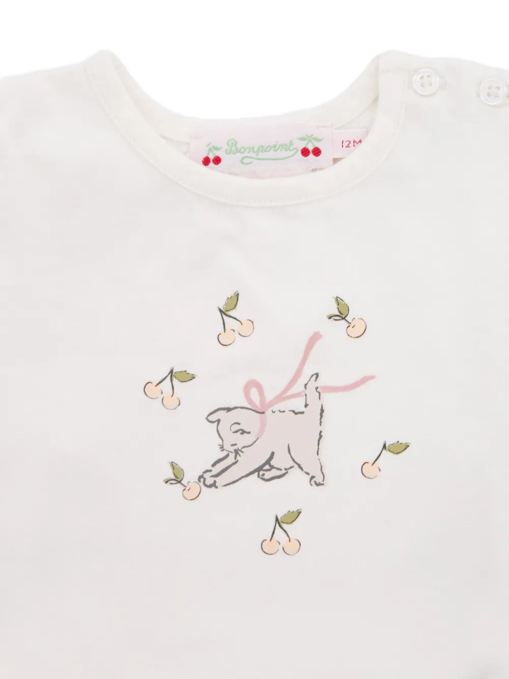 Bonpoint T-shirt met print en lange mouwen Beige