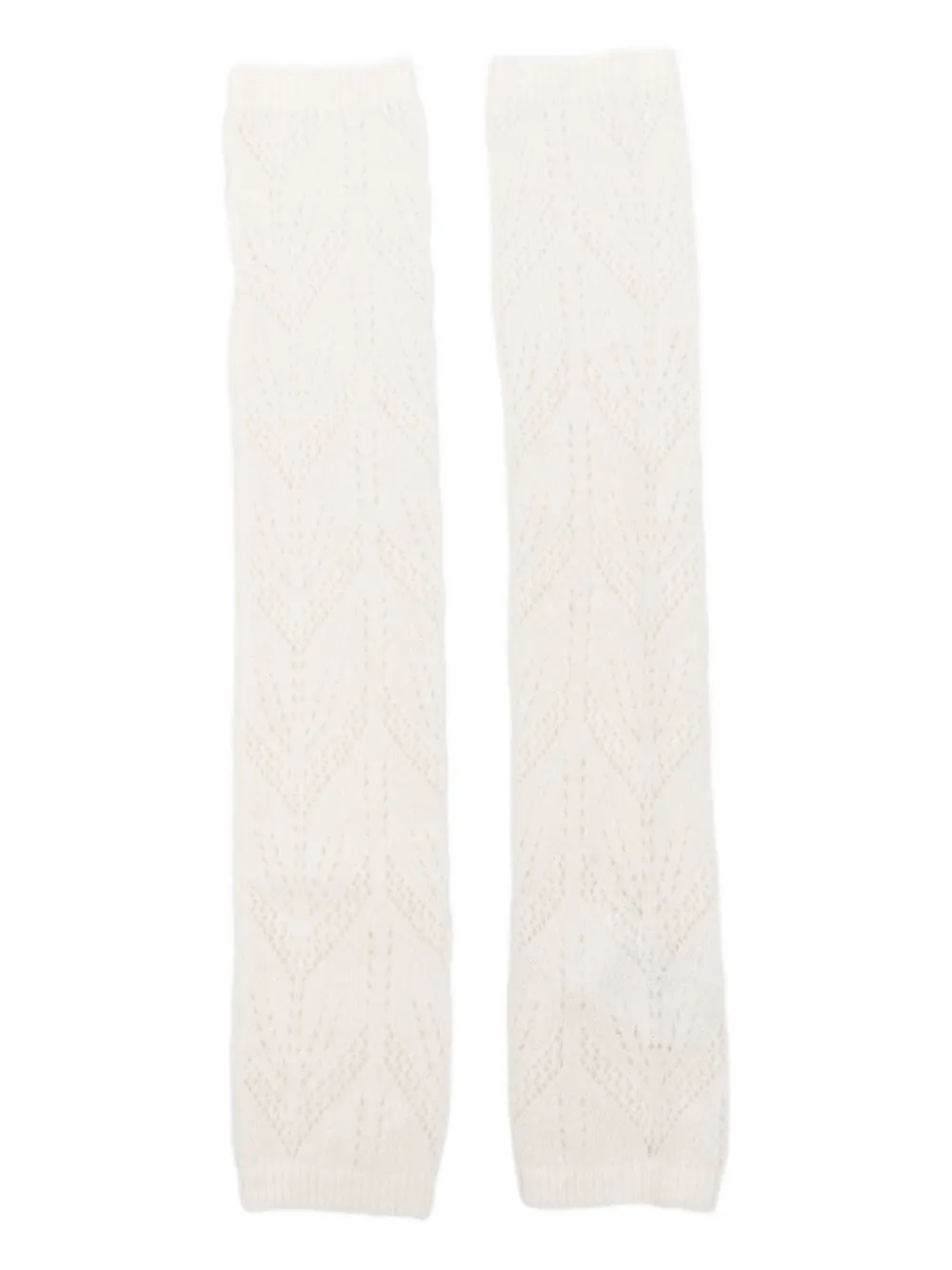 P.a.r.o.s.h Patterned Fingerless Gloves In Neutral
