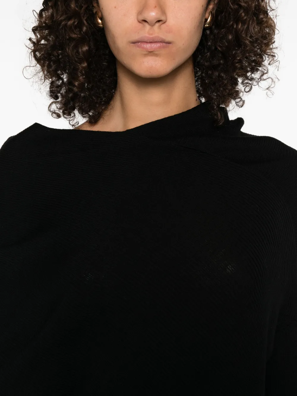 P.A.R.O.S.H. Gedrapeerde trui met metallic cuffs Zwart