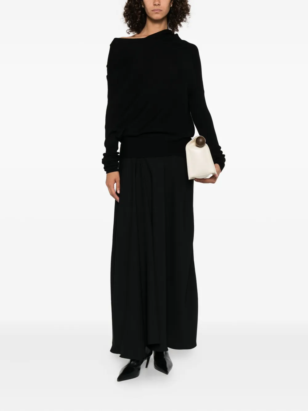 P.A.R.O.S.H. Gedrapeerde trui met metallic cuffs Zwart