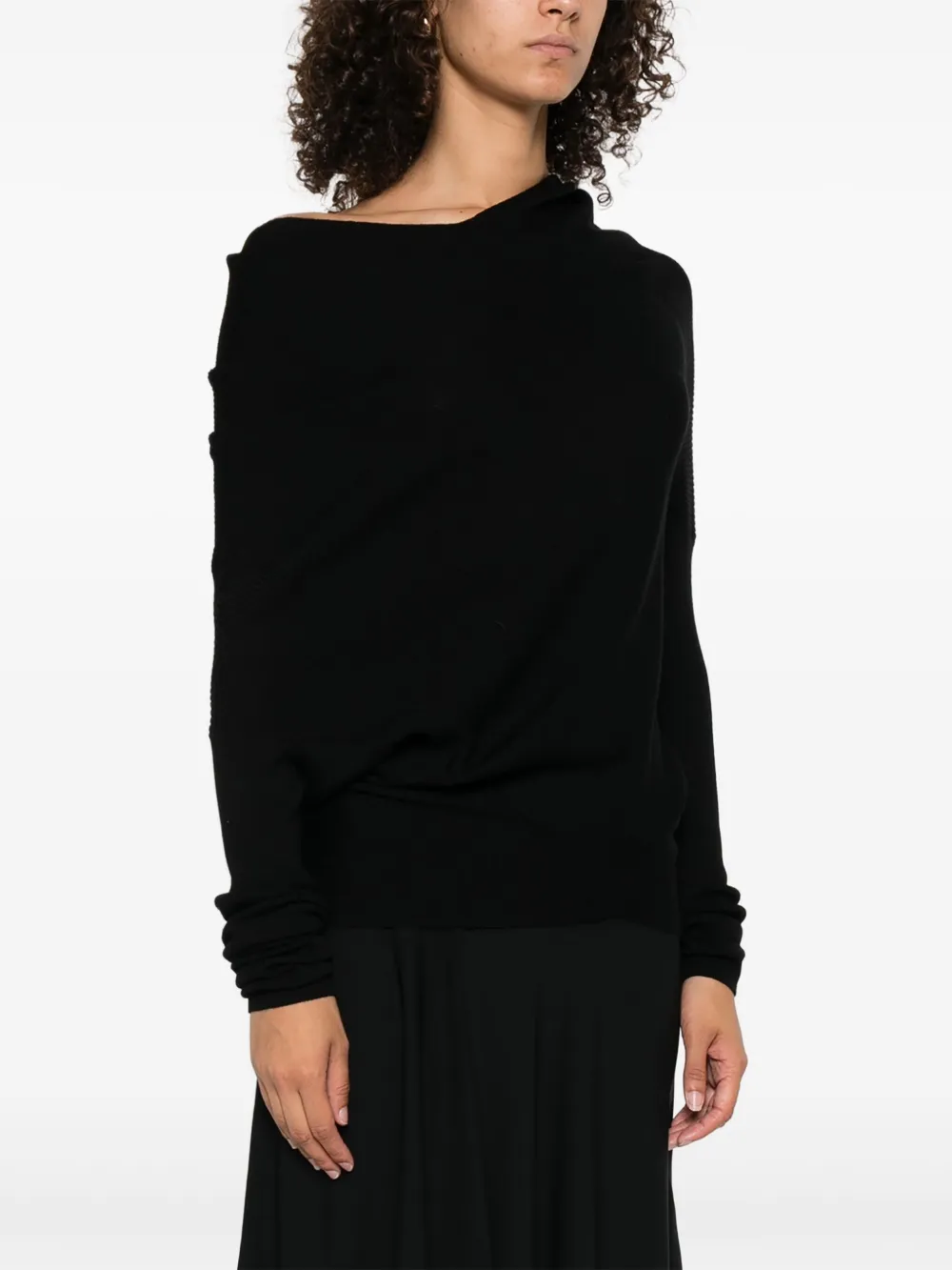P.A.R.O.S.H. Gedrapeerde trui met metallic cuffs Zwart
