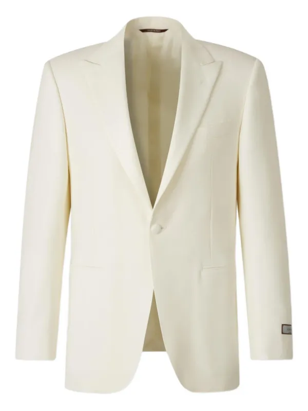 Canali Button Blazer in White