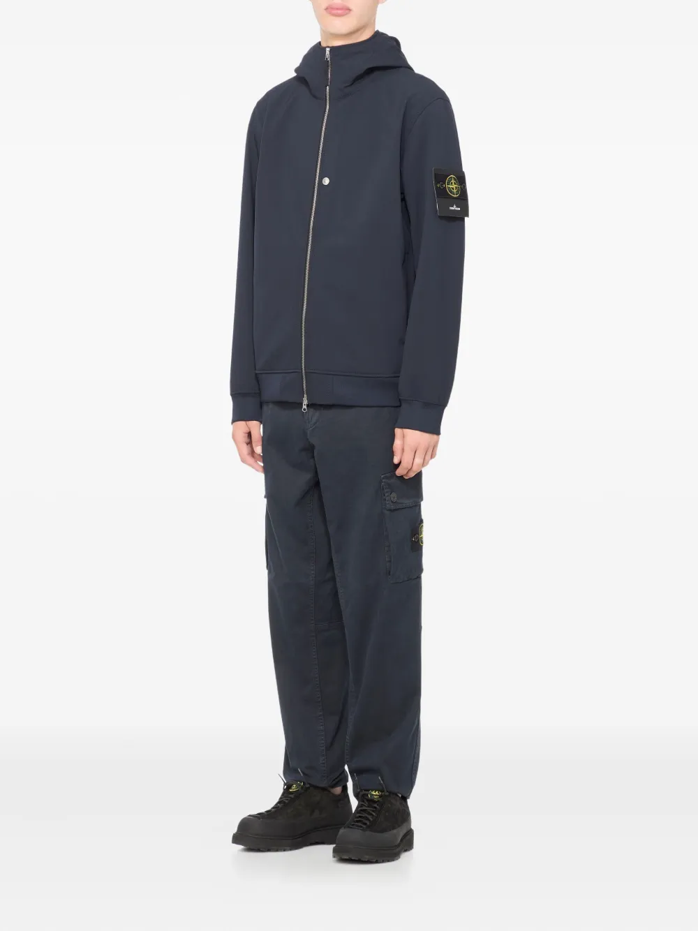 Stone Island Hoodie met Compass-logopatch Blauw