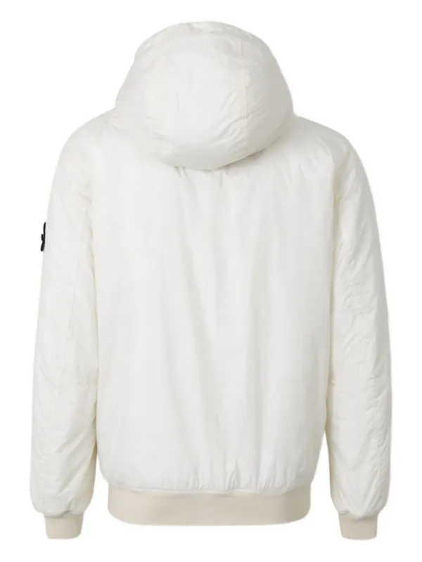 Stone Island Piumino Con Cappuccio Bianco FARFETCH IT