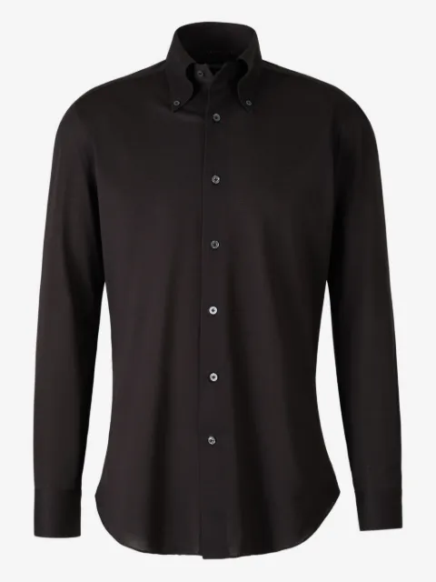 Fray button-fastening shirt