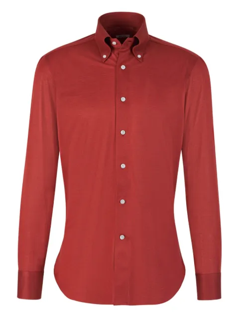 Fray button-down piqué shirt