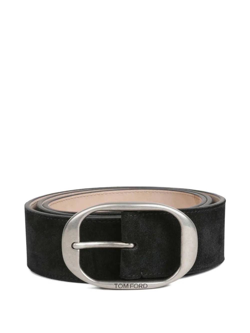 TOM FORD オーバルバックル スエードベルト - ブラック TOM FORD オーバルバックル スエードベルト - ブラック