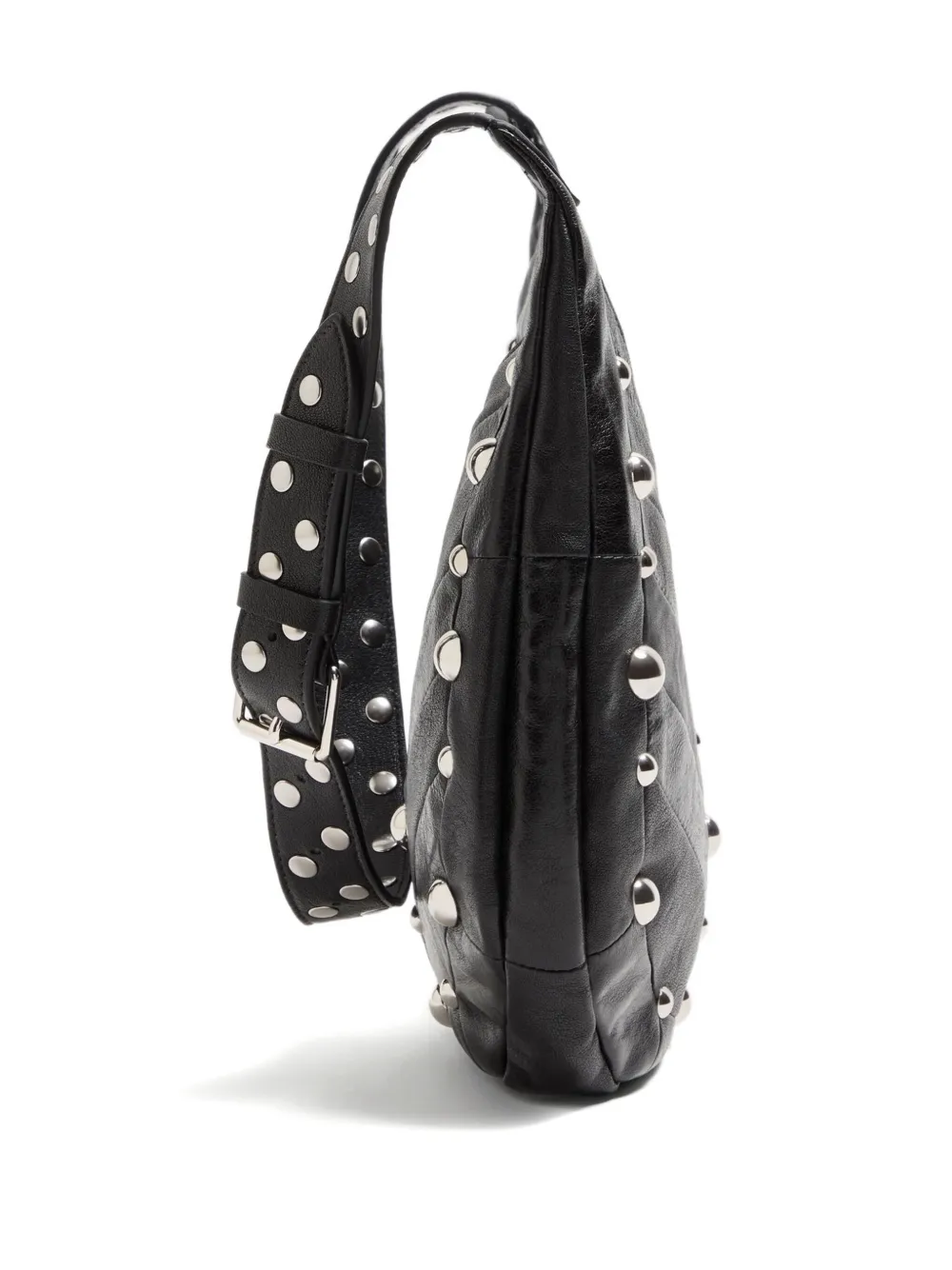 Valentino Garavani Garavani Hoboho Small Nappa Leather Hobo Bag With Chevron Pattern And S In Black