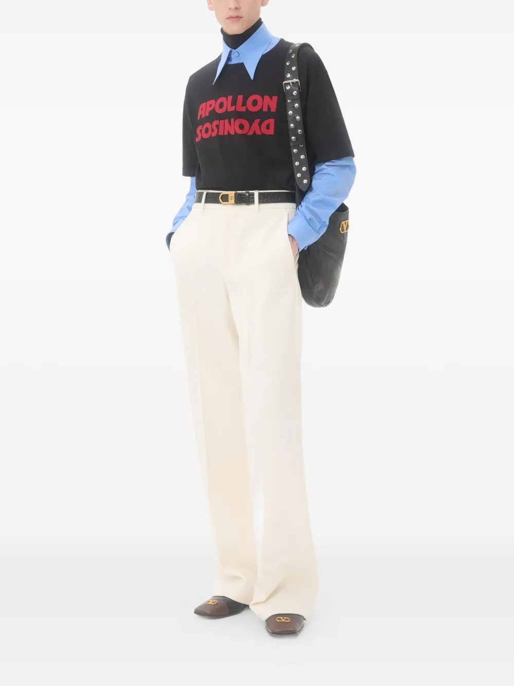 Valentino Garavani text-print cotton T-shirt - Zwart