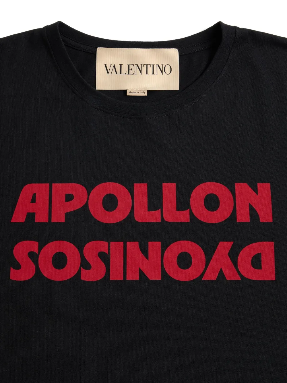 Valentino Cotton T-shirt Wuth Apollon Dyonisos Graphic Print In Black