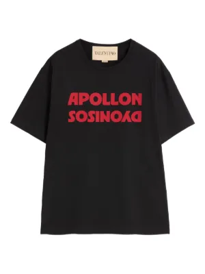 Valentino Garavani Cotton T-shirt With Made In Print | Black