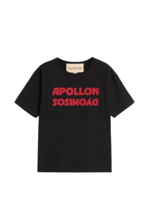 Valentino Garavani Cotton T-shirt With Made In Print | Black