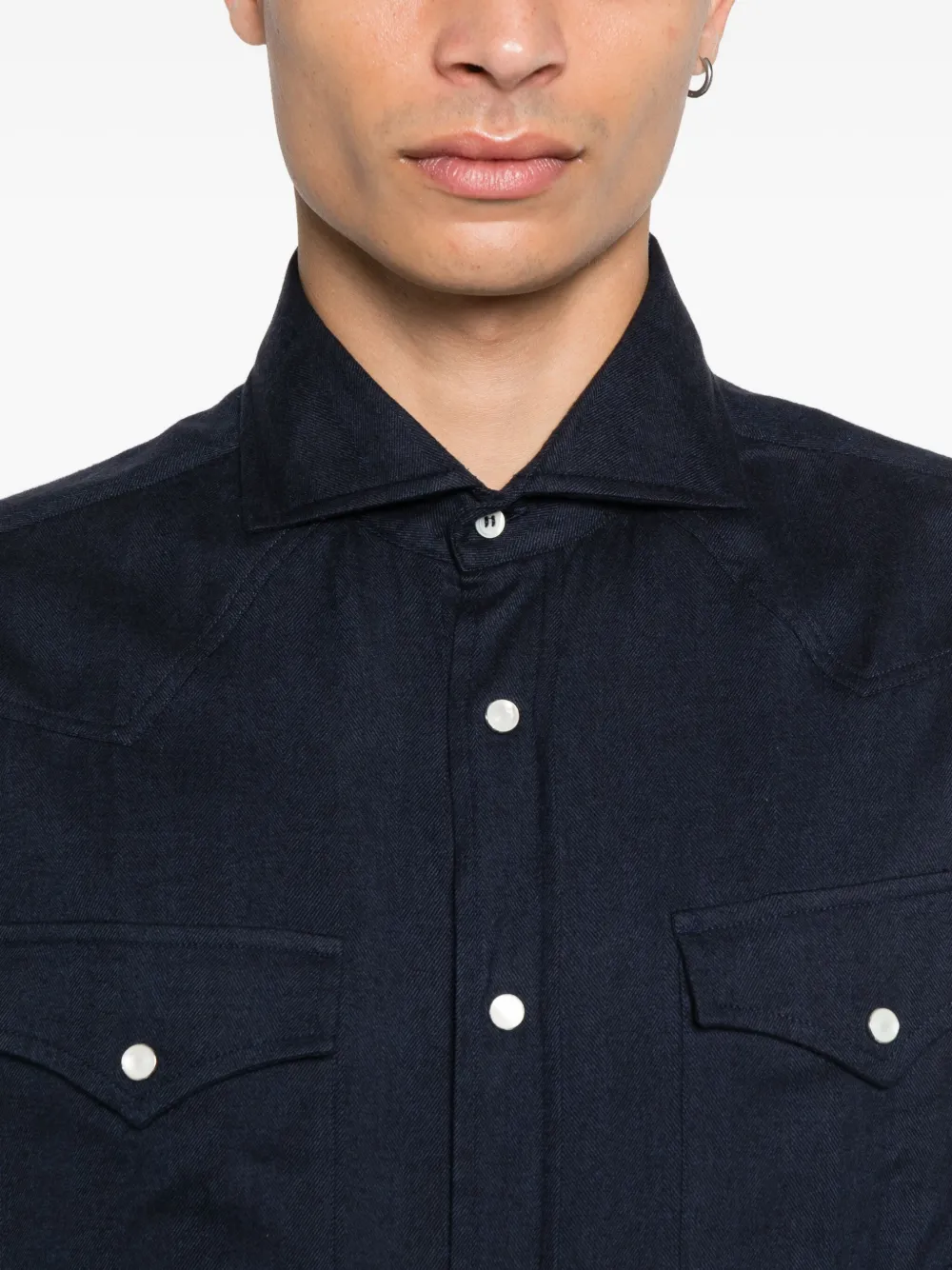 Brunello Cucinelli Overhemd met borstzak Blauw