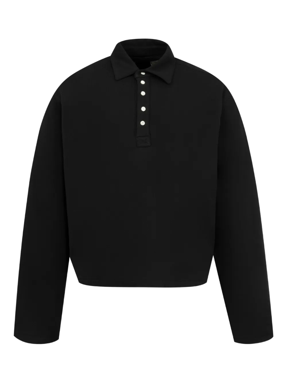 B1ARCHIVE button-up polo top | Schwarz | Image 1