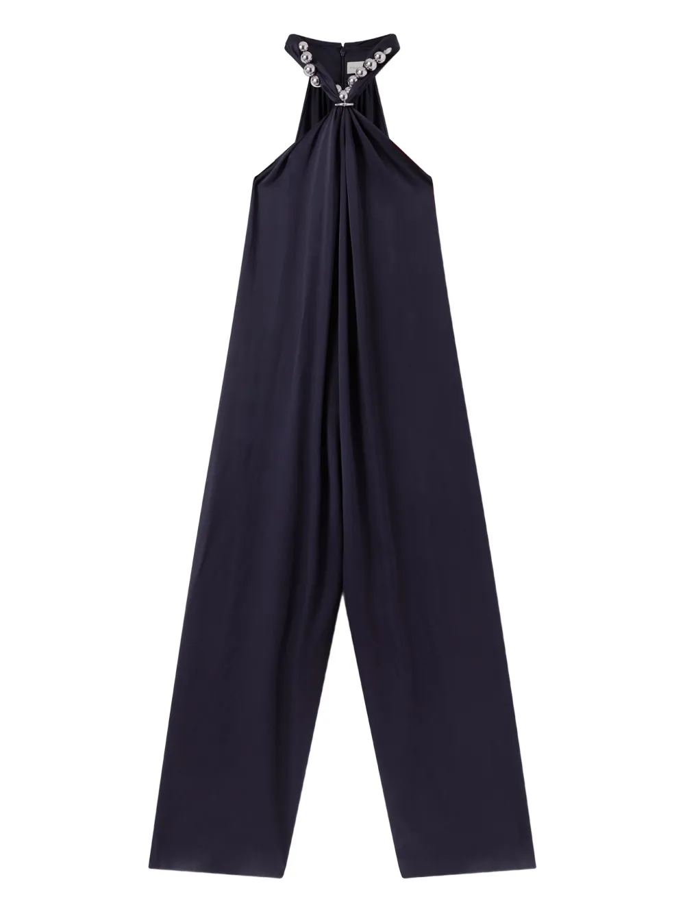 Stella Mccartney Ball-chain Halterneck Jumpsuit In Blue