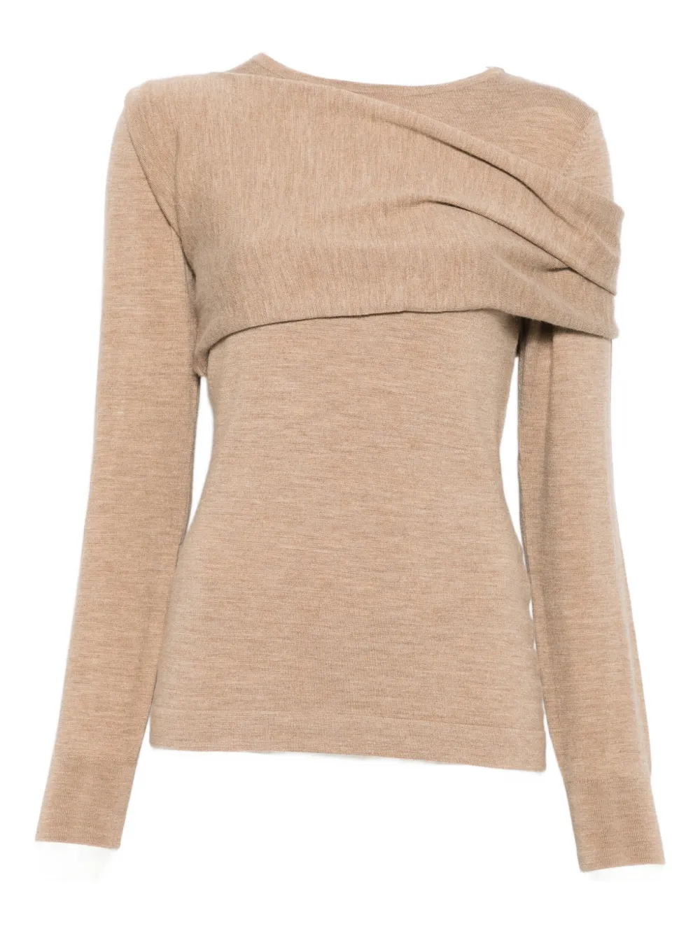 P.a.r.o.s.h Draped-shoulder Sweater In Neutral